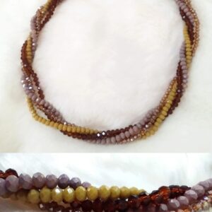 Choker 4 em 1 de minicristais âmbar